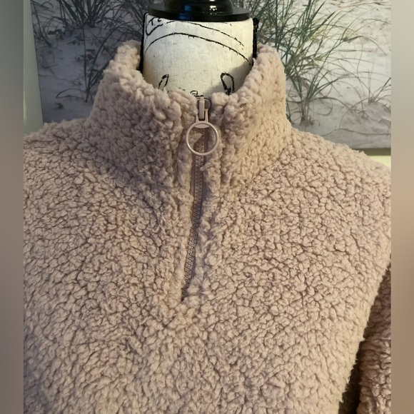 NWT Love Tree pink cropped fleece 1/4 zip, women’s size medium, very soft - Picture 6 of 8